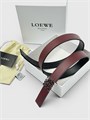 LOEWE ремень двусторонний 25 мм черно-бордовый сьемная пряжка серебро РМ-01552