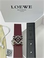 LOEWE ремень двусторонний 25 мм черно-бордовый сьемная пряжка серебро РМ-01552