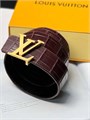 LV ремень крокодил джинсовый съемная пряжка темно-бордовый РМ-1071