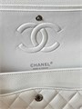 CHANEL сумка 2.55 кожа икра в клетку 25 см белая серебро СК-9149