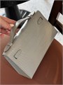 HERMES клатч POCHETTE 22 см серая кожа крокодила золото СК-00367