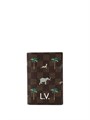 LV обложка на паспорт коричневая шашка сафари ОП-00977