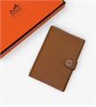 HERMES обложка на паспорт кожа кэмел с кнопкой ОП-00944