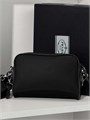 PRADA мессенджер два отделения черый нейлон - кожа МС-00172