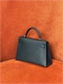 HERMES сумка Mini Kelly кожа Шевре 19 см темно-зеленая серебро СК-01522