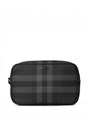 BURBERRY борсетка серая канва в клетку с внешним карманом БР-0635