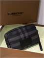 BURBERRY борсетка серая канва в клетку с внешним карманом БР-0635