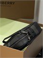 BURBERRY борсетка серая канва в клетку с внешним карманом БР-0635