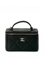 CHANEL сумка Vanity с кожаной ручкой кожа икра черная золото СК-01263