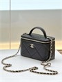 CHANEL сумка Vanity с кожаной ручкой кожа икра черная золото СК-01263