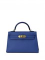 HERMES сумка mini Kelly 19 см кожа Эпсом синяя золото СК-01578