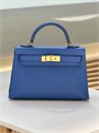 HERMES сумка mini Kelly 19 см кожа Эпсом синяя золото СК-01578