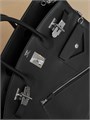 HERMES сумка Birkin 40 см гладкая кожа карман на молнии черная серебро СК-01006