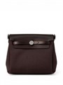 HERMES Herbag Mini 20 см текстиль коричневая серебро СК-01043