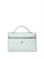 CHANEL сумка Vanity с ручкой кожа икра клетка мятная золото СК-01543