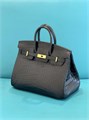 HERMES сумка Birkin 25 см кожа крокодила черная золото СК-01653