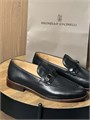 BRUNELLO лоферы кожа с перемычкой на кожаной подошве черные ОК-01453