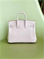 HERMES сумка Birkin 25 см кожа крокодила розовая серебро СК-01702