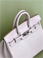 HERMES сумка Birkin 25 см кожа крокодила розовая серебро СК-01702