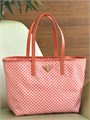 PRADA сумка нейлон принт треугольники оранжевая СК-01535