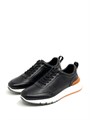 TODS кроссовки черные на белой подошве с рыжими и серыми вставками ОС-2171
