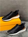 TODS кроссовки черные на белой подошве с рыжими и серыми вставками ОС-2171