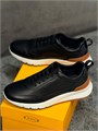 TODS кроссовки черные на белой подошве с рыжими и серыми вставками ОС-2171