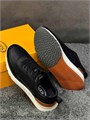 TODS кроссовки черные на белой подошве с рыжими и серыми вставками ОС-2171