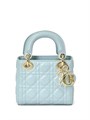 DIOR LADY сумка 17 см гладкая кожа голубая золото СК-01347