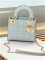 DIOR LADY сумка 17 см гладкая кожа голубая золото СК-01347