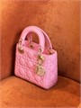 DIOR LADY сумка розовая 17 см золото СК-01345