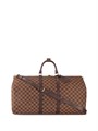 LV дорожная сумка Keepall 50 см коричневая шашка в коричневой коже ДС-2000