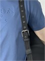 BV поясная сумка теленок на молнии черная овальная форма СЛ-1848