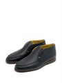 LORO PIANA лоферы высокие кожа черные с коричневой подошвой ОК-2458