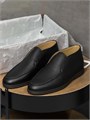LORO PIANA лоферы высокие кожа черные с коричневой подошвой ОК-2458