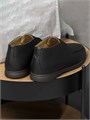 LORO PIANA лоферы высокие кожа черные с коричневой подошвой ОК-2458