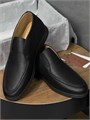LORO PIANA лоферы высокие кожа черные с коричневой подошвой ОК-2458