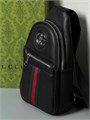 GUCCI слинг черный кожа того красно-зеленая полоса и большой логотип серебро СЛ-2053