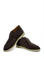 LORO PIANA лоферы высокие замша кофейного цвета на светлой подошвой ОК-2176