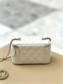 CHANEL сумка Vanity гладкая кожа молочная большой логотип золото СК-01267