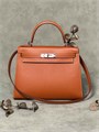 HERMES сумка Kelly кожа Эпсом 28 см кэмел фурнитура серебро СК-8365