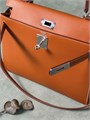 HERMES сумка Kelly кожа Эпсом 28 см кэмел фурнитура серебро СК-8365