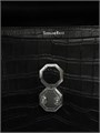 SR портфель крокодил с простроченным клапаном черный ПР-1857