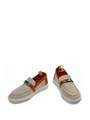 HERMES лоферы бежевые текстиль с лямкой из коричневой кожи ОК-2525