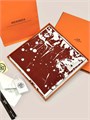 HERMES платок 90x90 см шелк бордовый ПЛ-01398