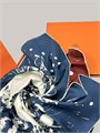 HERMES платок 90x90 см шелк бордовый ПЛ-01398
