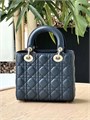 DIOR LADY сумка 20 см гладкая кожа синяя золото СК-01164