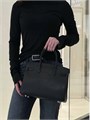 HERMES сумка Birkin 30 см лимитка кожа Шевре черная с лошадью серебро СК-00777