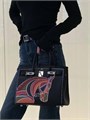 HERMES сумка Birkin 30 см лимитка кожа Шевре черная с лошадью серебро СК-00777