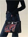 HERMES сумка Birkin 30 см лимитка кожа Шевре черная с лошадью серебро СК-00777